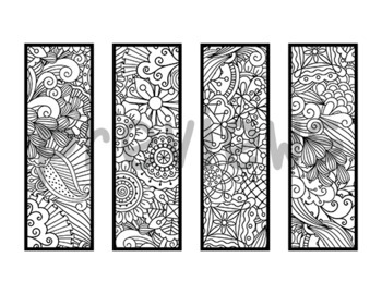 BEST VALUE Beautiful Patterns Coloring Bookmarks Set of 3 Bookmark PDF  Print and Cut, Floral, Mandala, Relaxing Activity for Book Lovers 