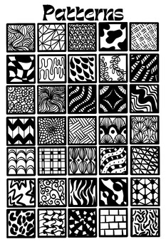 Zentangle Pattern Example Packet by Artwithmissko | TPT