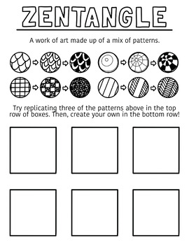 Preview of Zentangle Pattern Practice Worksheet