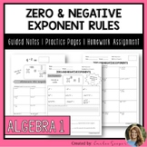 Zero & Negative Exponents - Guided Notes | Practice Worksh