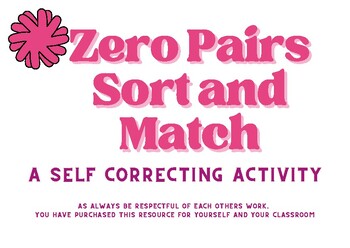 Preview of Zero Pairs Sorting Activity