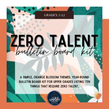Preview of Zero Talent Bulletin Board Kit