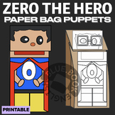 Zero The Hero Bag Puppet Craft - Activity - 100 Days Fun -
