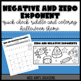 Zero and Negative Exponent: Halloween Coloring and Riddle!