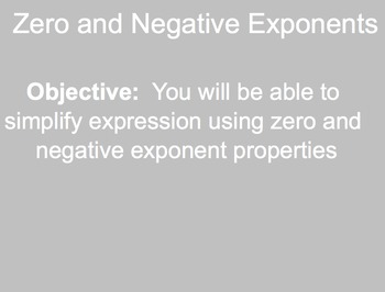 Preview of Zero and Negative Exponent Properties & Scientific Notation