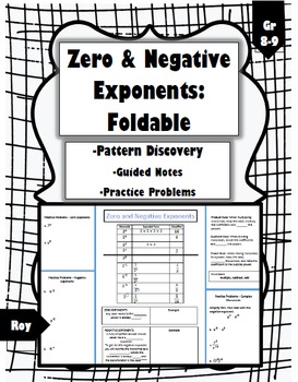 Preview of Zero and Negative Exponents: Foldable