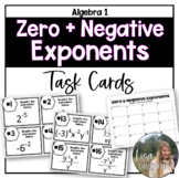 Zero and Negative Exponents Task Cards for Algebra 1