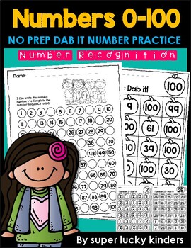 Preview of Zero to One Hundred: Effortless Number Mastery with Dab It Number Practice 2024