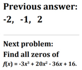 Zeros of Polynomial Functions "Scavenger Hunt" (Algebra 2 