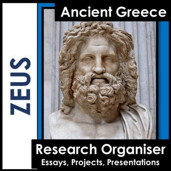 Preview of Zeus - Ancient Greece - Research Worksheet - Research Tool - EASEL