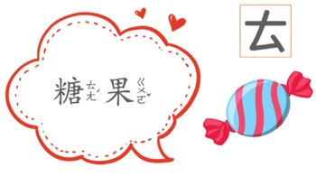 Preview of Cute Chinese Zhuyin Flashcard - 可愛中文注音字卡閃卡