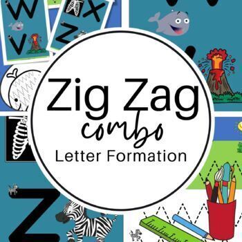 Preview of Zig Zag Letter Formation Activity Resource Bundle