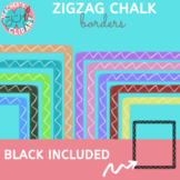Zigzag Chalk Borders in different colors Letter size