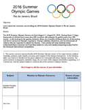 Zika Virus and Other Concerns: The 2016 Olympic Games in R