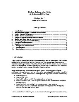 Preview of Zimbra Collaboration Suite Architectural Overview