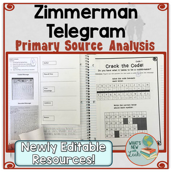 Zimmerman Telegram Primary Source Lesson By Leah Cleary TpT   Original 1720989 1 