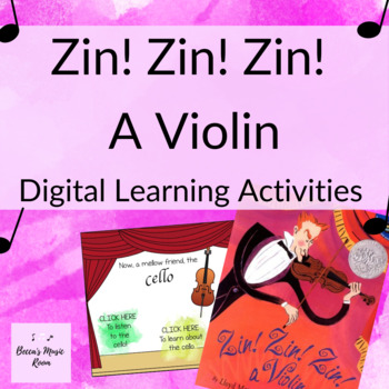 Preview of Zin! Zin! Zin! A Violin! Online Instrument Lesson Based on a Book Google Slides