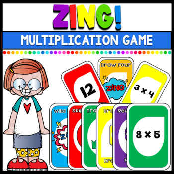 Preview of Multiplication Math Game | Zing! (Plays similar to Uno)