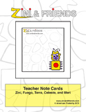 Zini And Friends Teacher Note Cards