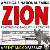 Zion National Park Information Reading Passage Zion Resear