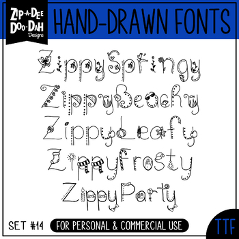 Preview of Zip-A-Dee-Doo-Dah Designs Font Collection 14 — Includes Commercial License!