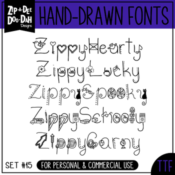 Preview of Zip-A-Dee-Doo-Dah Designs Font Collection 15 — Includes Commercial License!