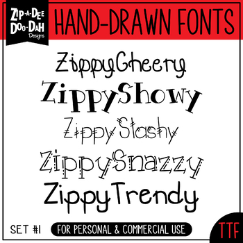 Preview of Zip-A-Dee-Doo-Dah Designs Font Collection 1 — Includes Commercial License!