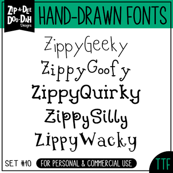 Preview of Zip-A-Dee-Doo-Dah Designs Font Collection 10 — Includes Commercial License!
