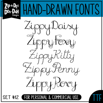 Preview of Zip-A-Dee-Doo-Dah Designs Font Collection 12 — Includes Commercial License!