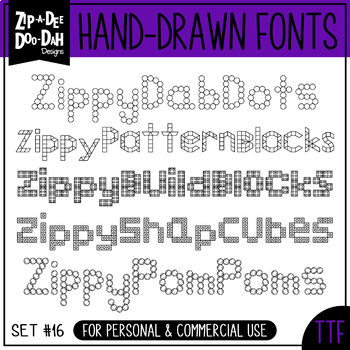 Preview of Zip-A-Dee-Doo-Dah Designs Font Collection 16 — Includes Commercial License!