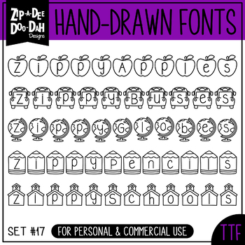 Preview of Zip-A-Dee-Doo-Dah Designs Font Collection 17 — Includes Commercial License!