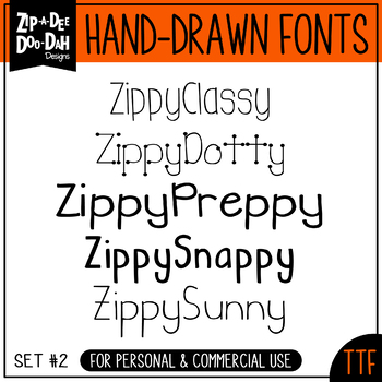 Preview of Zip-A-Dee-Doo-Dah Designs Font Collection 2 — Includes Commercial License!