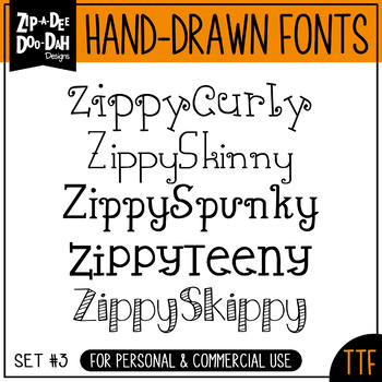 Preview of Zip-A-Dee-Doo-Dah Designs Font Collection 3 — Includes Commercial License!