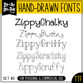 Preview of Zip-A-Dee-Doo-Dah Designs Font Collection 5 — Includes Commercial License!