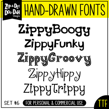Preview of Zip-A-Dee-Doo-Dah Designs Font Collection 6 — Includes Commercial License!