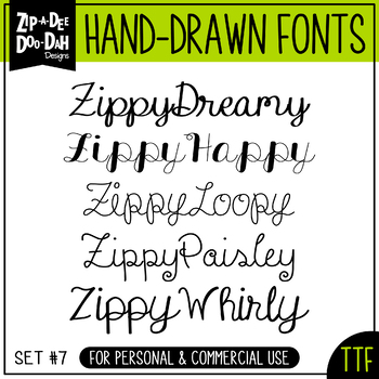 Preview of Zip-A-Dee-Doo-Dah Designs Font Collection 7 — Includes Commercial License!