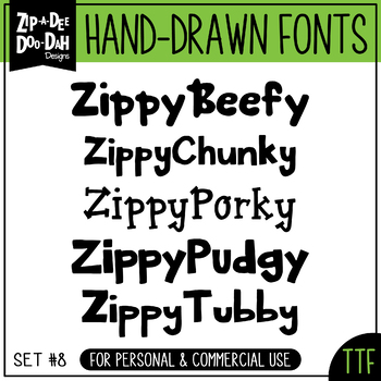 Preview of Zip-A-Dee-Doo-Dah Designs Font Collection 8 — Includes Commercial License!
