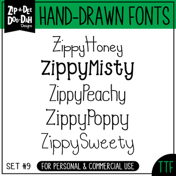Preview of Zip-A-Dee-Doo-Dah Designs Font Collection 9 — Includes Commercial License!