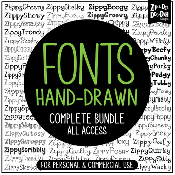 Preview of Zippy Fonts Complete Bundle {Zip-A-Dee-Doo-Dah Designs}