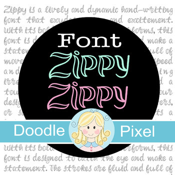 Preview of Zippy font with a single liciense for commercial use.