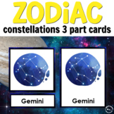 Zodiac Constellations 3 Part Cards for Space Activities