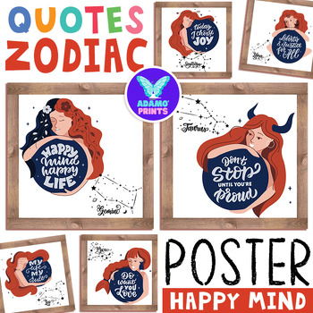 Preview of Zodiac Happy Mind Quotes Constellation Astrology Knowledge Bulletin Board Ideas