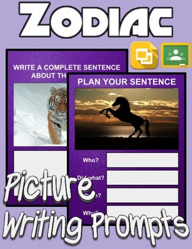 Preview of Zodiac Picture Prompt Writing (Google Classroom)