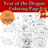 Zodiac animal coloring pages,Chinese Lunar New Year 2024,L