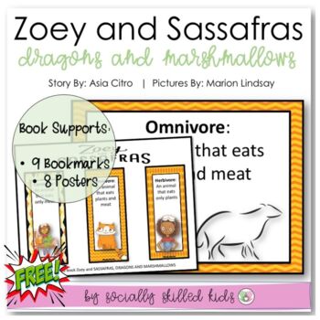 Preview of Zoey And SASSAFRAS, DRAGONS And MARSHMALLOWS | Bookmark and Poster Set