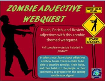 Preview of Zombie Adjective Webquest