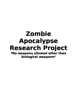 Preview of Zombie Apocalypse Cross-Curricular Research Project