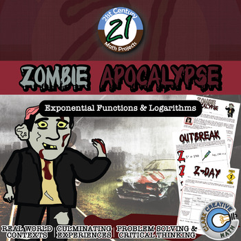 Preview of Zombie Apocalypse - Exponential Function - Pandemics - 21st Century Math Project