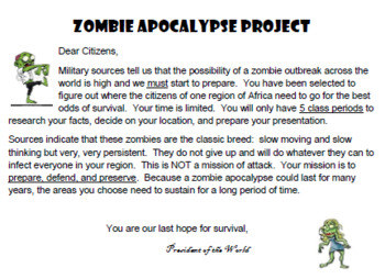 Preview of Zombie Apocalypse Research Project