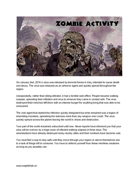 Preview of Zombie Classroom Survival Activity